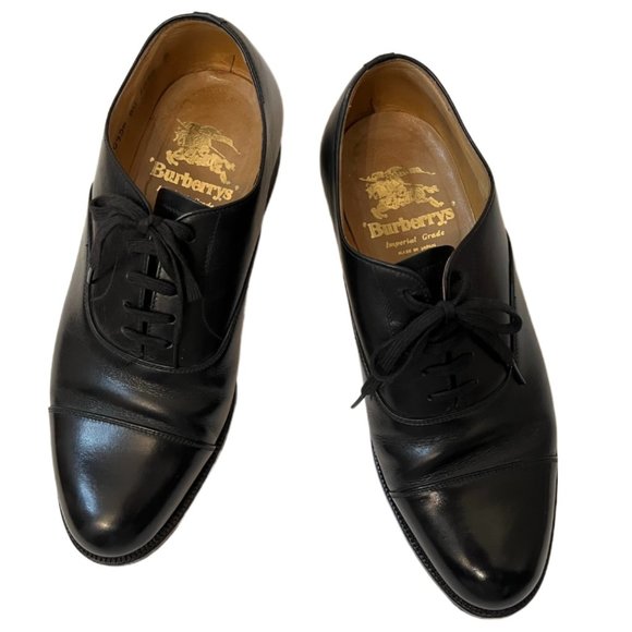 Burberry Men's Black Leather Lace Up OxfordsSize 24EE(US Size 6)